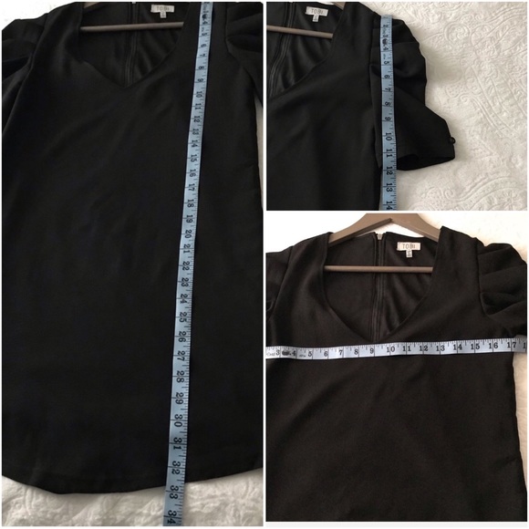 Tobi Button Lined Ruched Sleeve LBD W/ Poc… - Picture 5 of 8